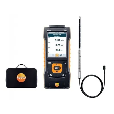 Testo 440 - Anemometer sada na meranie s rozžhaveným drôtom 0–30 m/s